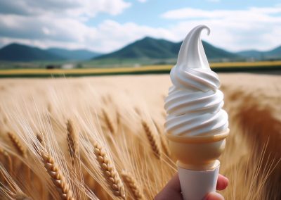 White Malt Soft Serve Ice Cream