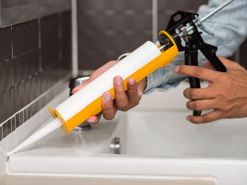 outside patio built with concrete and wood